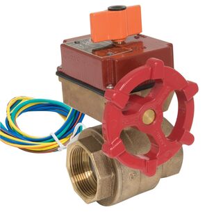 11/2 IN Lead Free Gear Operated Ball Valve with NPT Threaded Ends and Supervisory Switches - Right Hand Close