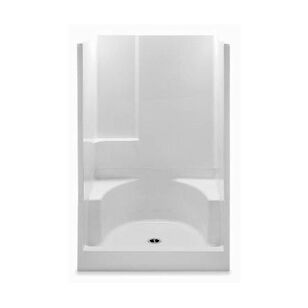 AQUATIC Everyday 14832P-WH Shower Stall, 48 in OAL, 34 in OAW, 72 in OAH, Acrylic, Gel-Coated, Domestic
