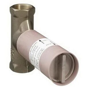 hansgrohe 15974181 Volume Control Rough-In Valve, 1/2 x 1/2 in, NPT, 44 psi, 10.5 gpm, Brass Body