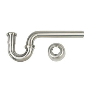 BrassCraft® BC7100 Series BC7100 NS P-Trap With Box Escutcheon, 1-1/4 in Nominal, Brass, Satin Nickel, Domestic