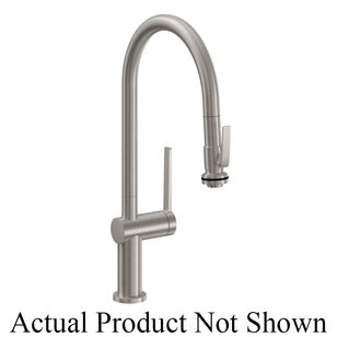 California Faucets® La Spezia™ K55-100SQ-TG-BLKN Kitchen Sink Faucet, Deck, Pull-Down, Black Nickel