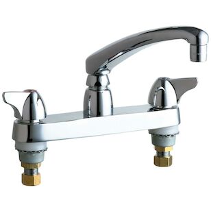 CHICAGO FAUCETS® 1100-E35ABCP Sink Faucet, Deck, Single Handle, Polished Chrome