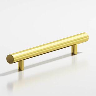 12'' center-to-center, 16'' overall, 1'' diameter Round Appliance Pull, Door Pull, Shower Door Pull with straight posts hand finished in French Gold