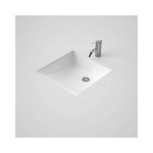 Caroma® Liano 664208W Undermount Bathroom Sink, Square, Vitreous China, White