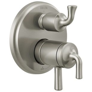 DELTA® 17 Series Kayra® T27833-SS Integrated Diverter Valve Trim, Lever Handle, 3-Handle -Handle, Zinc