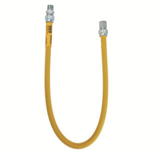 Dormont® SafetyShield 0240176 Gas Connector, 1/2 in, 18 in L, 1/2 in ID, 5/8 in OD, Female x Male, 304 Stainless Steel