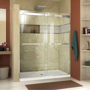 DREAMLINE SHDR-6348760-01 ESSENCE 44-48IN W X 76IN H FRAMELESS BYPASS SHOWER DOOR IN CHROME