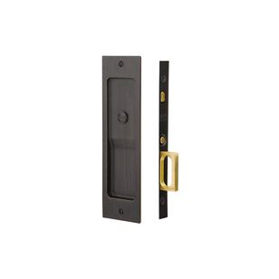 Privacy, Sandcast Bronze, Rustic Modern Rectangular Pocket Door Mortise Lock, FB