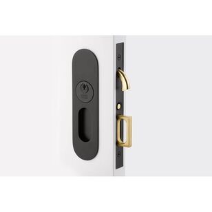 Privacy, Narrow Oval Pocket Door Mortise Lock, US14