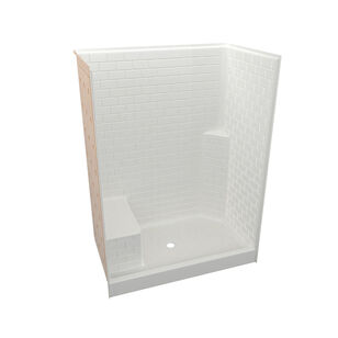 FIBER CARE BATHS ES60-36WS-80-S-L Shower Stall, 60 in OAL, 36 in OAW, 80 in OAH