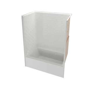 FIBER CARE BATHS ET60-36RT-80-S-L Tub Shower, 60 in L, 36 in W, 80 in H