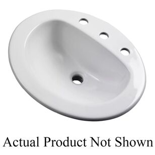 GERBER® Maxwell® G001283809CH Self-Rimming Bathroom Sink, Oval, Vitreous China, Biscuit, 8 in Faucet Center