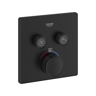GROHE Grohtherm® SmartControl 291412430 Valve Trim With Control Module, Push-Turn Button Handle, Metal, Matte Black