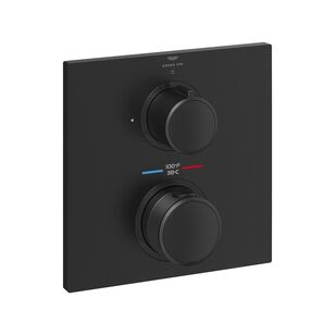 GROHE Allure 291782431 Dual Function Thermostatic Valve Trim, 2-Handle, Metal, Matte Black