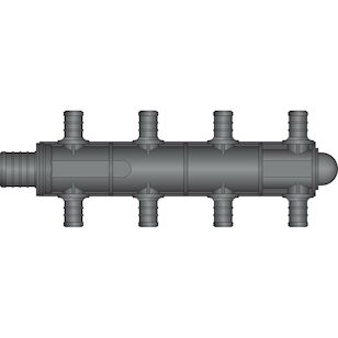 8 Port Opposing Rows, 1'' PEX x Closed End HPP Multiport Tee