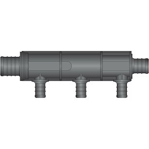 3 Port Single Row, 1'' PEX x 3/4'' PEX Flow Through HPP Multiport Tee