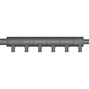 6 Port Single Row, 1'' PEX x 3/4'' PEX Flow Through HPP Multiport Tee