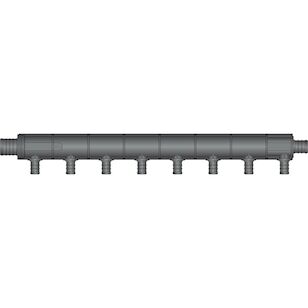 8 Port Single Row, 1'' PEX x 3/4'' PEX Flow Through HPP Multiport Tee