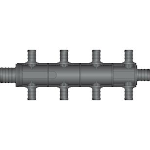 8 Port OpposingRows,1''PEX x 3/4''PEX FlowThroughHPPMultiportTee
