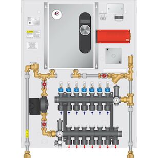 Electric Boiler Panel 50,000BTU with 7 Loop Twist Seal Mini Multiport