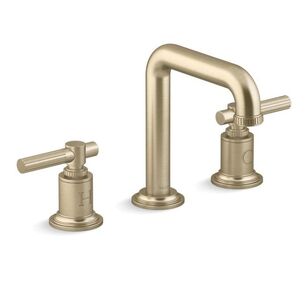KALLISTA® Central Park West™ P21222-LV-BAF Bathroom Sink Faucet, 2-Handle, Widespread, Brushed French Gold