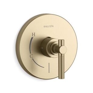 KALLISTA® Central Park West™ P21375-LV-BAF Control Trim, Lever Handle, 1-Handle -Handle, Brass, Brushed French Gold