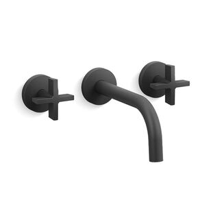 KALLISTA® One™ P21803-CR-BL Bathroom Sink Faucet, Wall, Matte Black