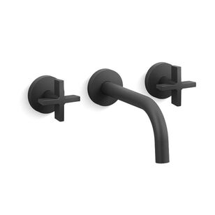 KALLISTA® One™ P21803-LV-BL Bathroom Sink Faucet, Wall, Matte Black