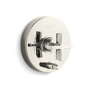 KALLISTA® One™ P24416-CR-SN Valve Trim, Cross Handle, Brass, Polished Nickel