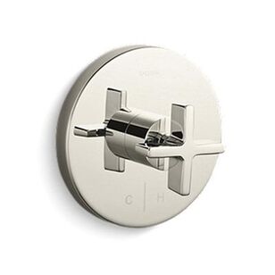 KALLISTA® One™ P24421-CR-SN Valve Trim, Cross Handle, Brass, Polished Nickel