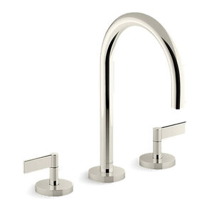 KALLISTA® One™ P24490-LV-SN Bathroom Sink Faucet, 2-Handle, Widespread, Polished Nickel