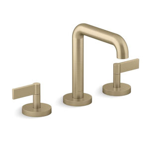KALLISTA® One™ P24492-LV-BAF Bathroom Sink Faucet, 2-Handle, Deck, Widespread, Soft Touch, Brushed French Gold