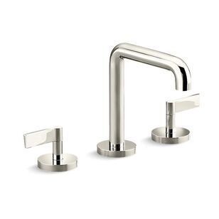 KALLISTA® One™ P24492-LV-SN Bathroom Sink Faucet, 2-Handle, Widespread, Polished Nickel