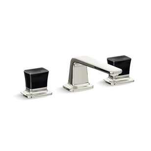 KALLISTA® Per Se® P24705-CB-SN Decorative Sink Faucet, 2-Handle, Widespread, Polished Nickel