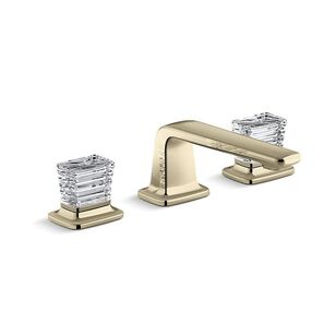 KALLISTA® Per Se® P24705-CC-AF Decorative Sink Faucet, 2-Handle, Widespread, French Gold
