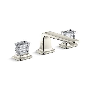 KALLISTA® Per Se® P24705-CC-SN Decorative Sink Faucet, 2-Handle, Widespread, Polished Nickel