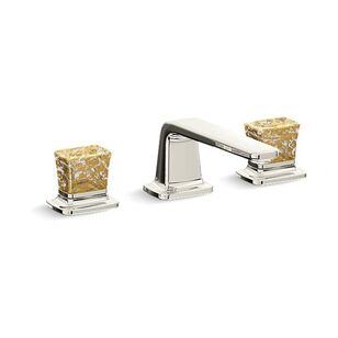 KALLISTA® Per Se® P24705-GF-SN Decorative Sink Faucet, 2-Handle, Widespread, Polished Nickel