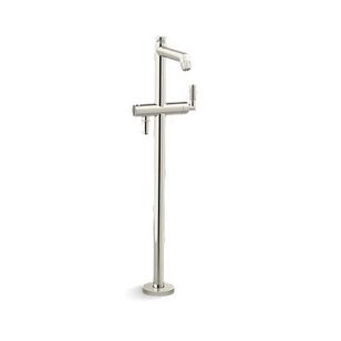 KALLISTA® Pinna Paletta® P24977-SNW-SN Free-Standing Bath Faucet, 1/2 in, NPT, 1-Hole Faucet Hole, Brass, 1-Handle