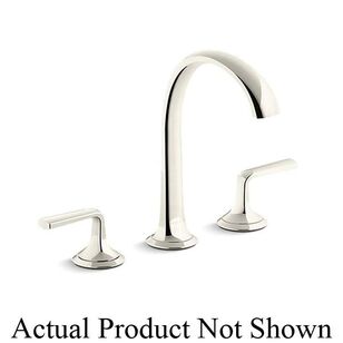 KALLISTA® Script™ P25007-CR-SN Sink Faucet, 2-Handle, Deck, Widespread, Polished Nickel