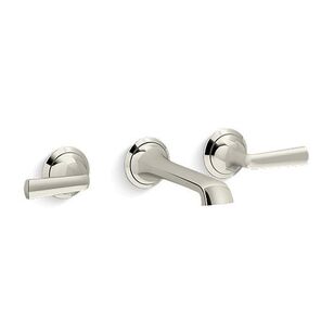 KALLISTA® Script™ P25011-LV-SN Sink Faucet, 2-Handle, Wall, Polished Nickel