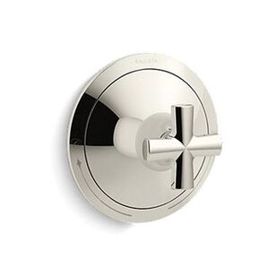 KALLISTA® Script® P25022-CR-SN Valve Trim, Cross Handle, Metal, Polished Nickel