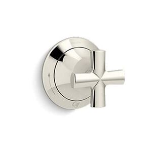 KALLISTA® Script® P25024-CR-SN Transfer Valve Trim, Cross Handle, Metal, Polished Nickel