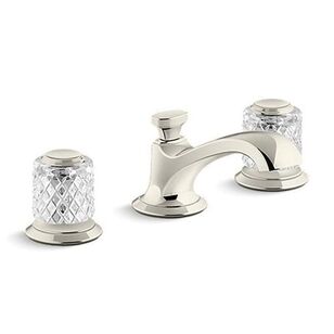 KALLISTA® Script™ Decorative P25050-SLC-SN Sink Faucet, 2-Handle, Deck, Widespread, Polished Nickel