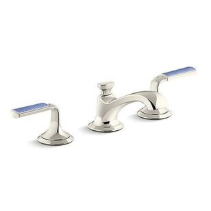 KALLISTA® Script™ Decorative P25054-CBW-SN Sink Faucet, 2-Handle, Deck, Widespread, Polished Nickel