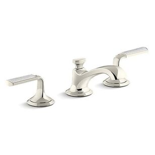 KALLISTA® Script™ Decorative P25054-FRW-SN Sink Faucet, 2-Handle, Deck, Widespread, Polished Nickel
