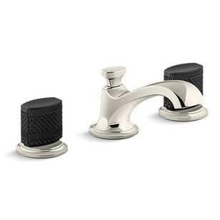 KALLISTA® Script™ Decorative P25056-CMB-SN Sink Faucet, 2-Handle, Deck, Widespread, Polished Nickel