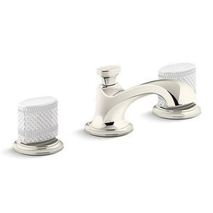 KALLISTA® Script™ Decorative P25056-CMC-SN Sink Faucet, 2-Handle, Deck, Widespread, Polished Nickel