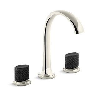 KALLISTA® Script™ Decorative P25057-CMB-SN Sink Faucet, 2-Handle, Deck, Widespread, Polished Nickel