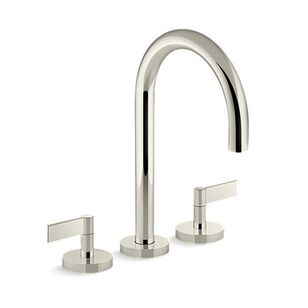 KALLISTA® One™ P25520-LV-SN Bath Faucet, 3-Hole Faucet Hole, Brass, Polished Nickel, 2-Handle, 8 gpm