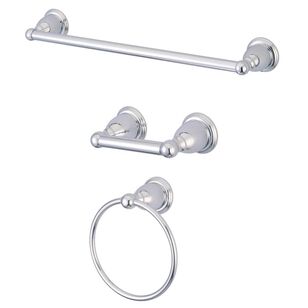 3-Piece Bathroom Accessory Set, Polished Chrome